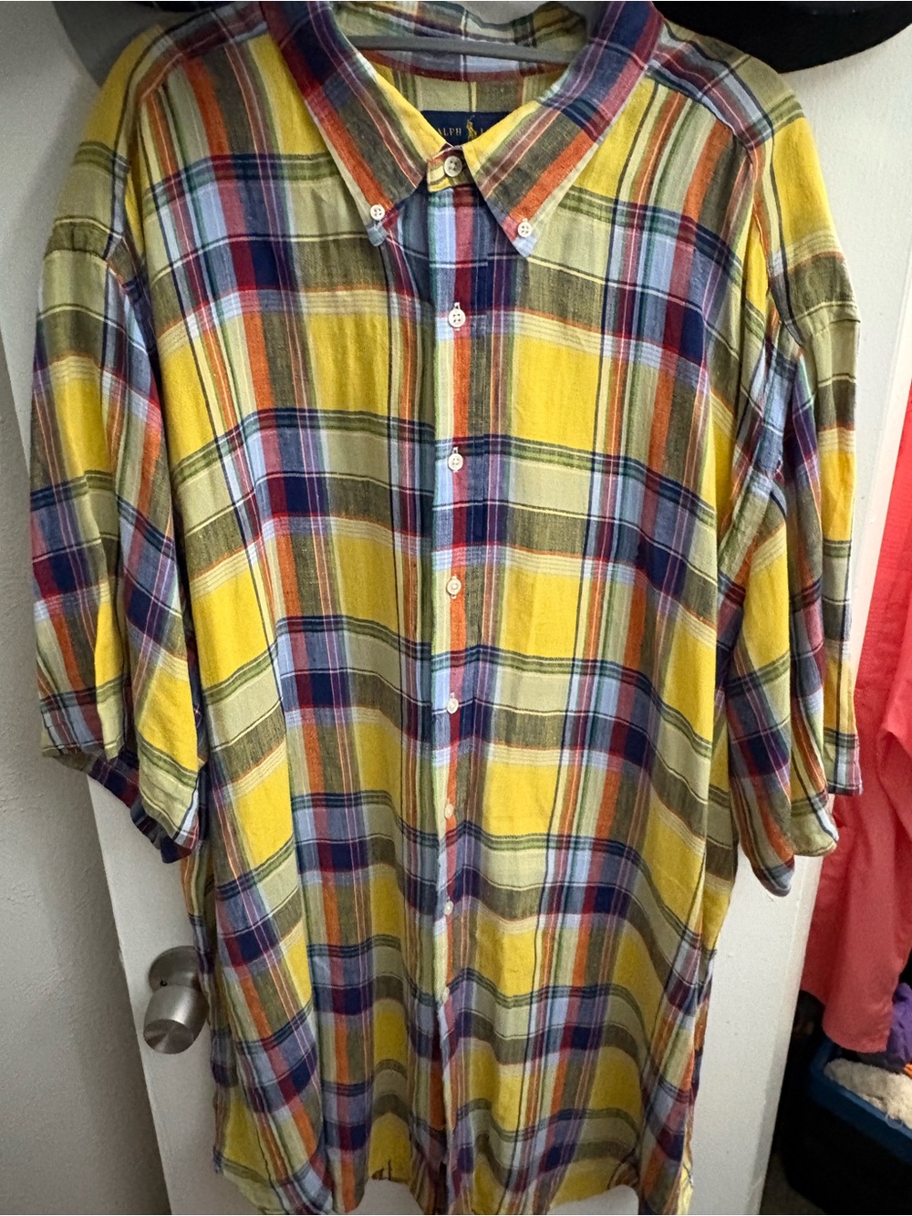 Polo by Ralph Lauren Yellow Multi-Stripe Plaid Button-Down Shirt